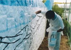 ウォールペイント制作風景